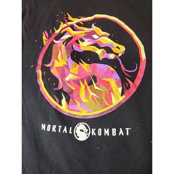 Mortal Kombat Dragon T Shirt Graphic Tee Video Game Black Medium - Picture 2 of 6